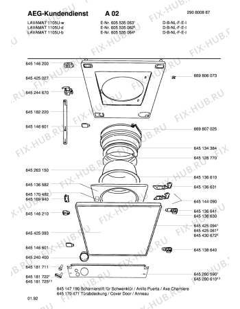 Взрыв-схема стиральной машины Aeg LAV1105 U D - Схема узла Door